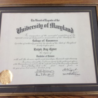 Ralph Tyser's 1940 diploma