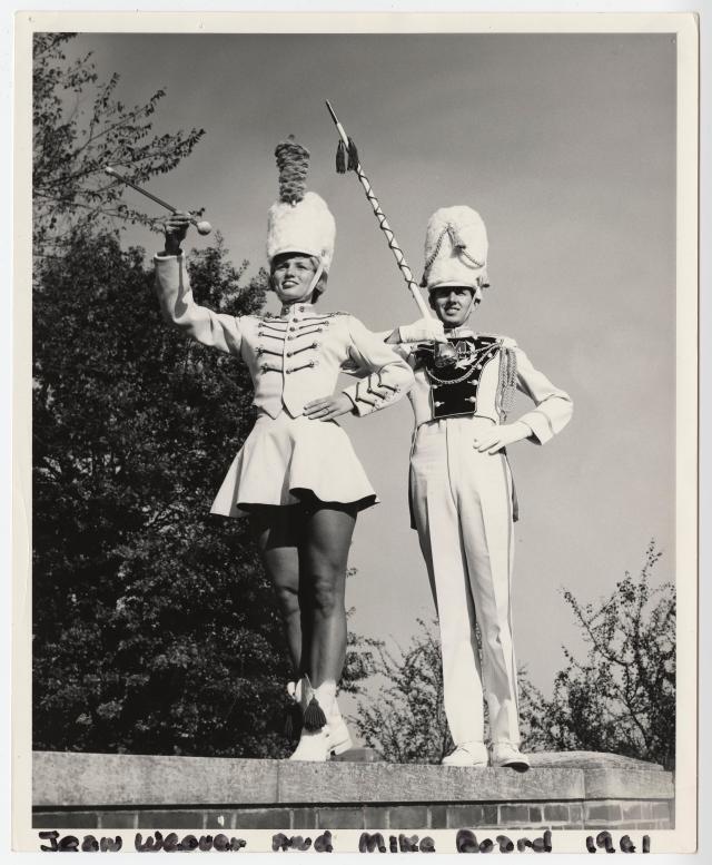 Drum Majorette Jean Weaver and Drum Major Mike Board, 1961.