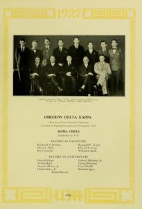 Initial members of ODK, from the 1927 Reveille yearbook